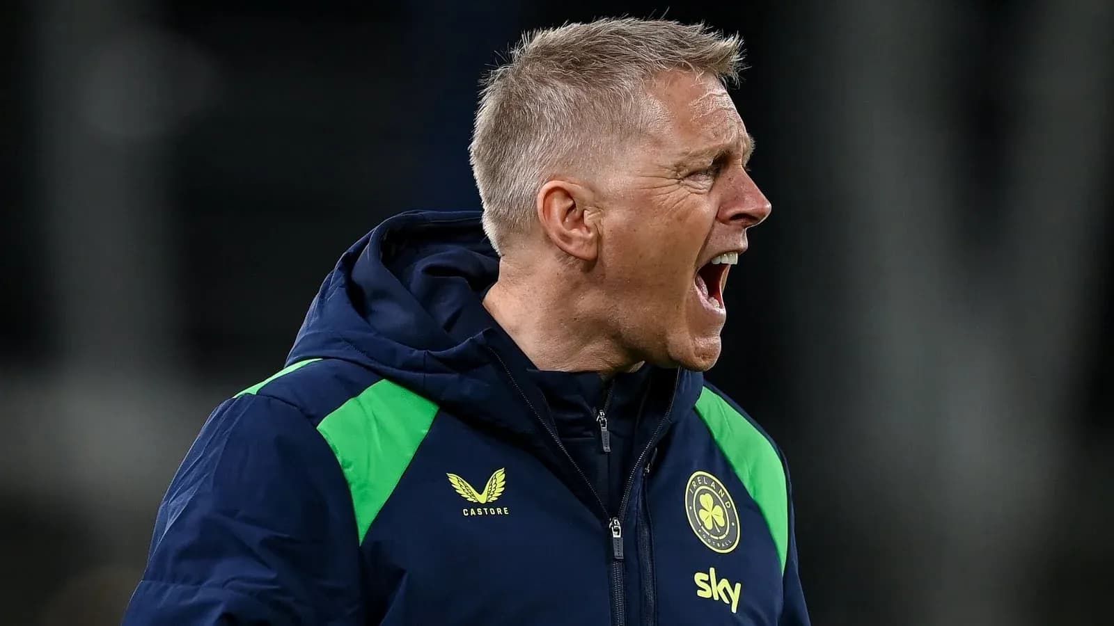 Coach shouting during a football match