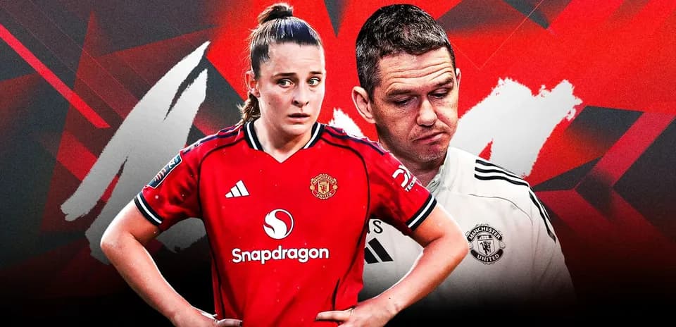 Manchester United player and coach in red background