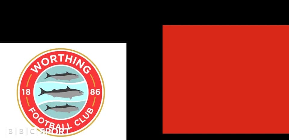 Worthing Football Club logo with red background