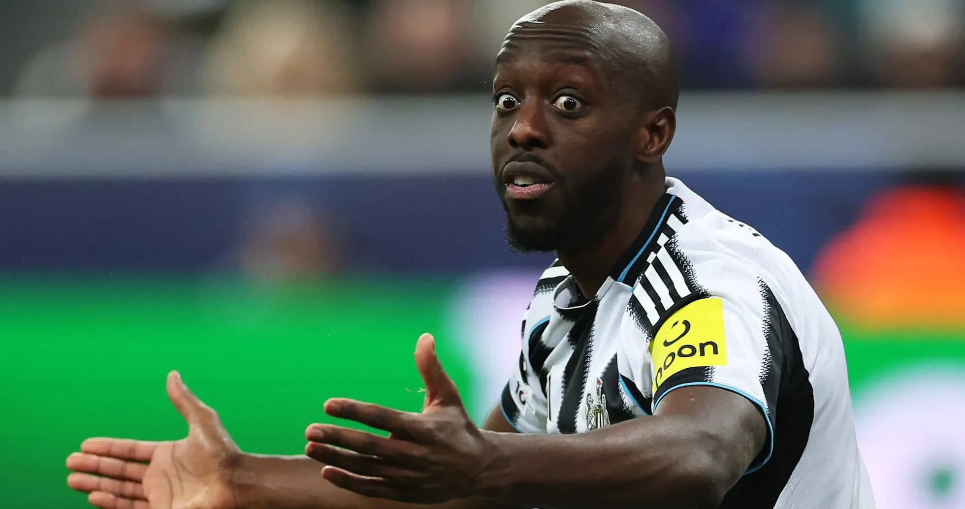 Player gesturing during a football match