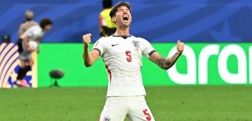 Player celebrating during an England football match