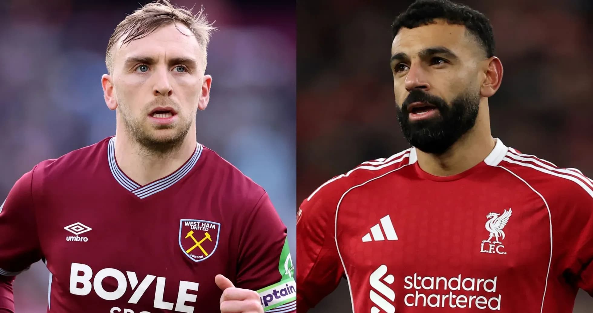 Two football players from West Ham and Liverpool