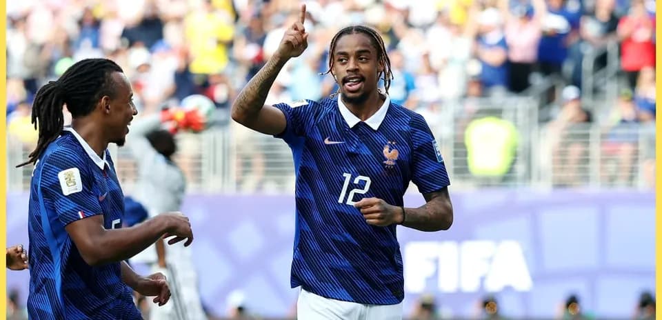 Player celebrating goal during match for France