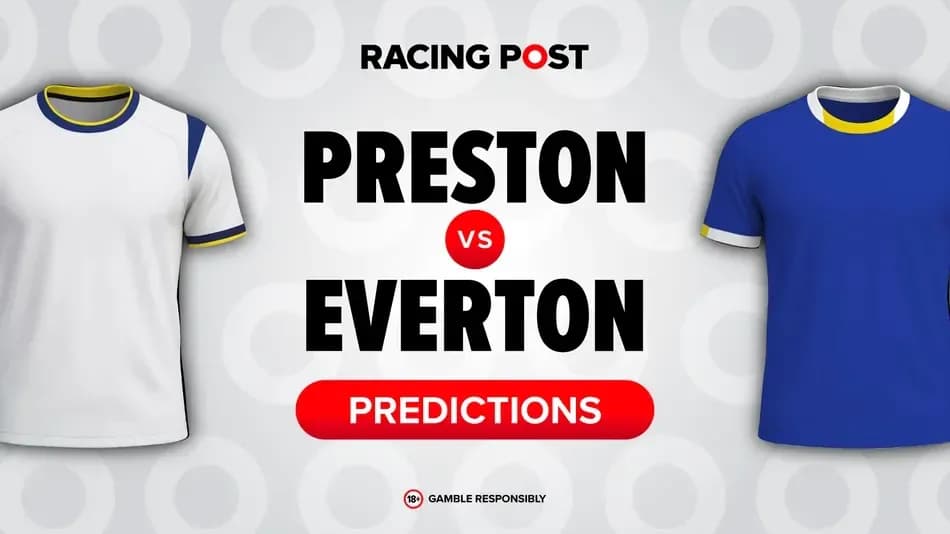 Preston and Everton team jerseys with predictions text