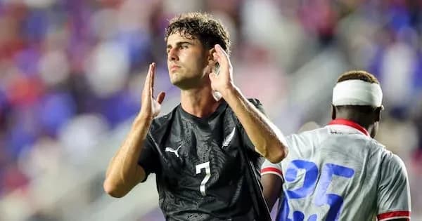 Player gesturing during a soccer match
