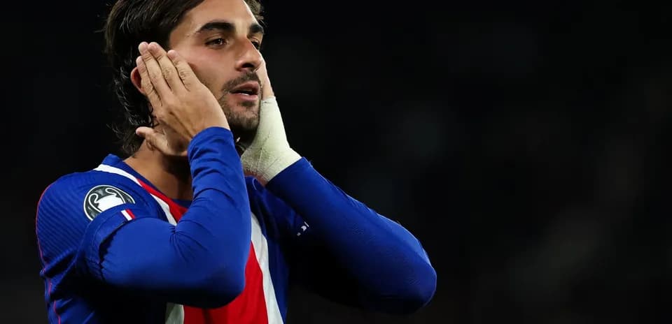 Player reacting during a UEFA match moment