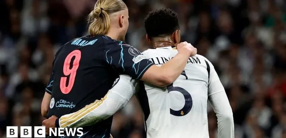 Two players embracing during a match