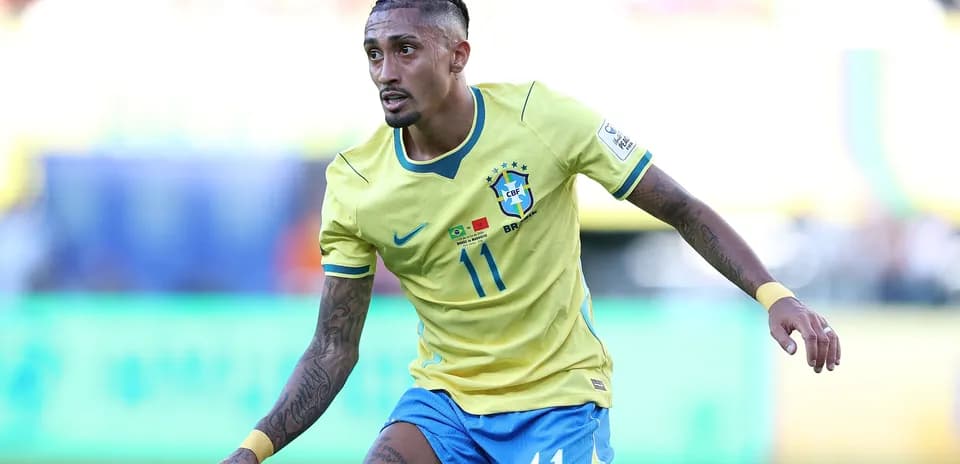 Player in Brazil jersey during a soccer match