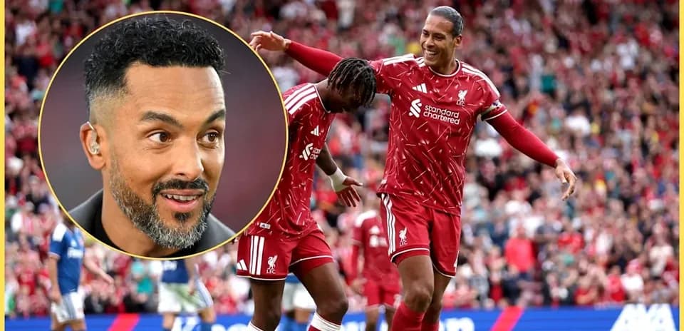 Liverpool players celebrating goal during match