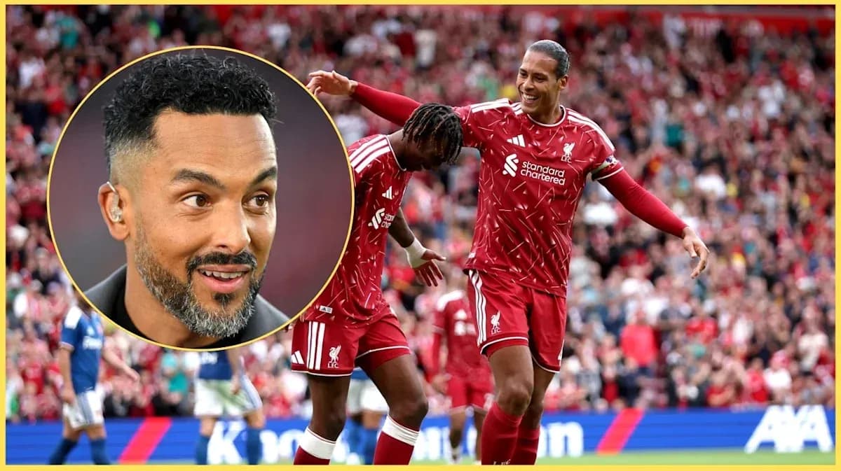 Liverpool players celebrating goal during match