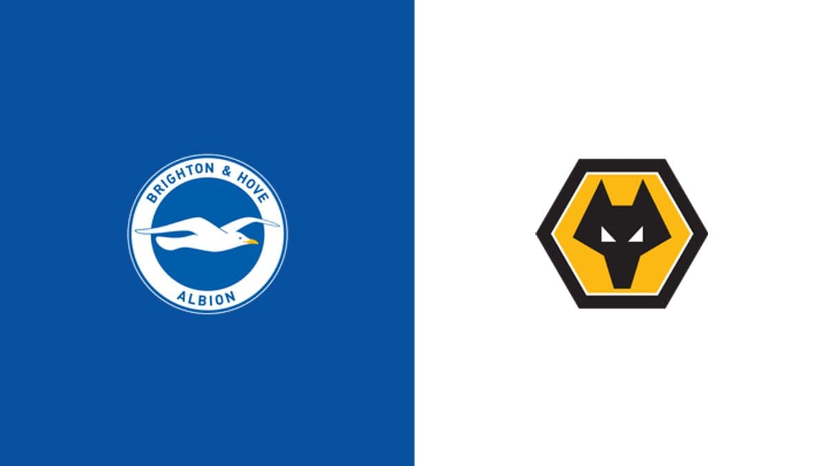 Logos of Brighton & Hove Albion and Wolverhampton Wanderers