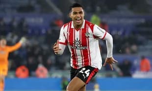 Player celebrating goal on the pitch during match