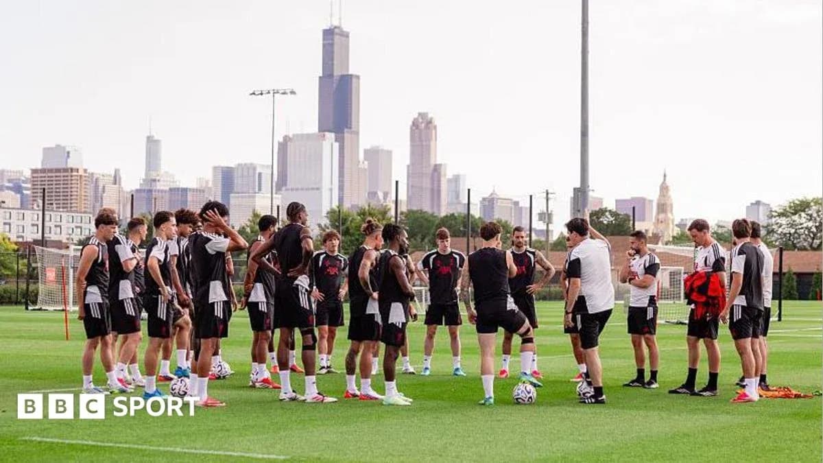 Soccer team gathered during training session outdoors