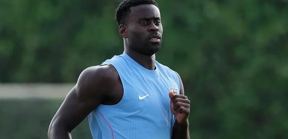 Player jogging during training session in blue kit