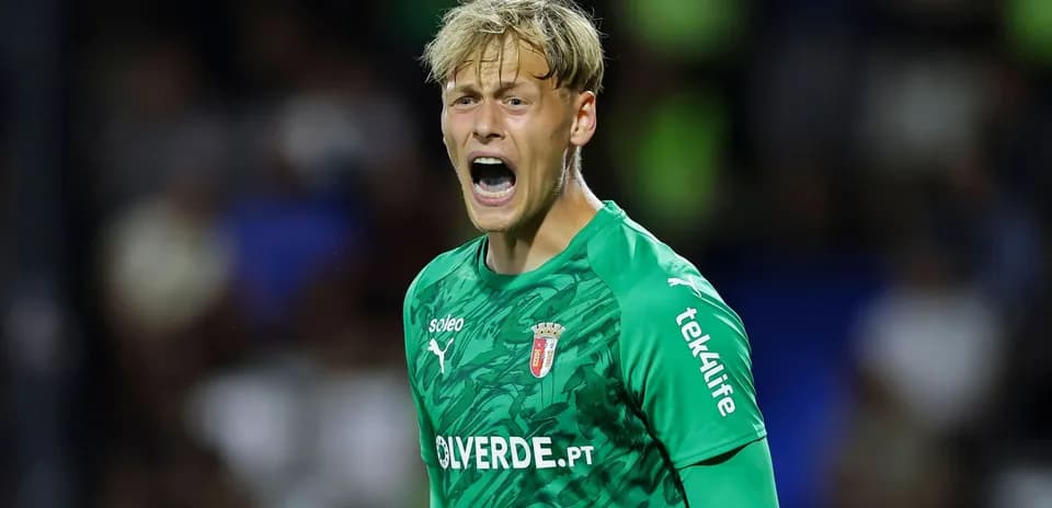 Goalkeeper shouting during a football match