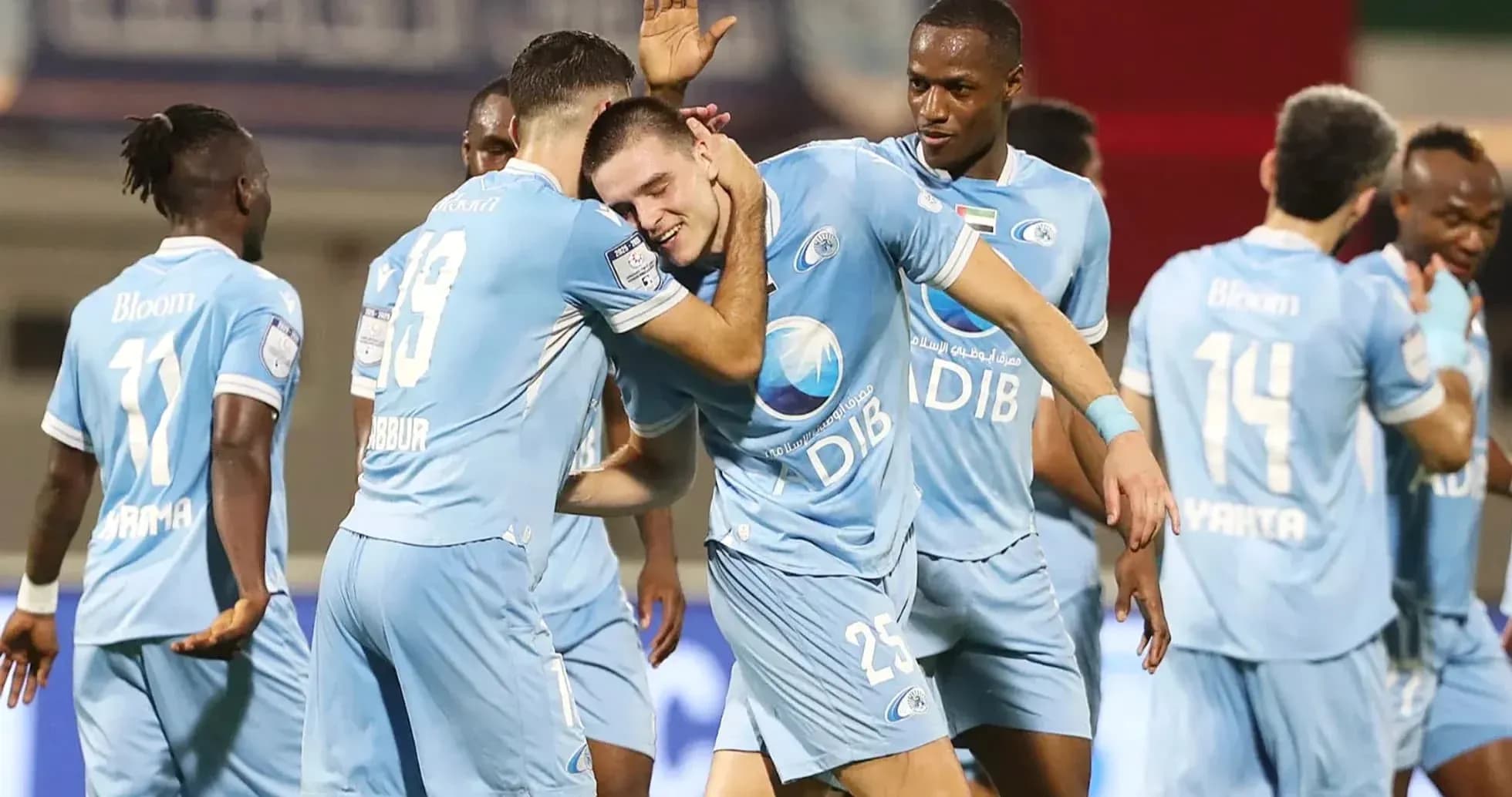 Bani Yas U23 celebrating a goal during match
