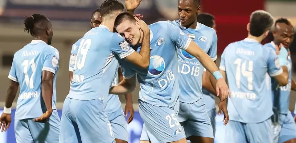 Bani Yas U23 celebrating a goal during match