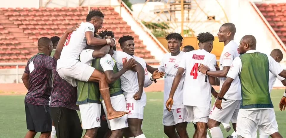 Celebration after a goal during NPFL match
