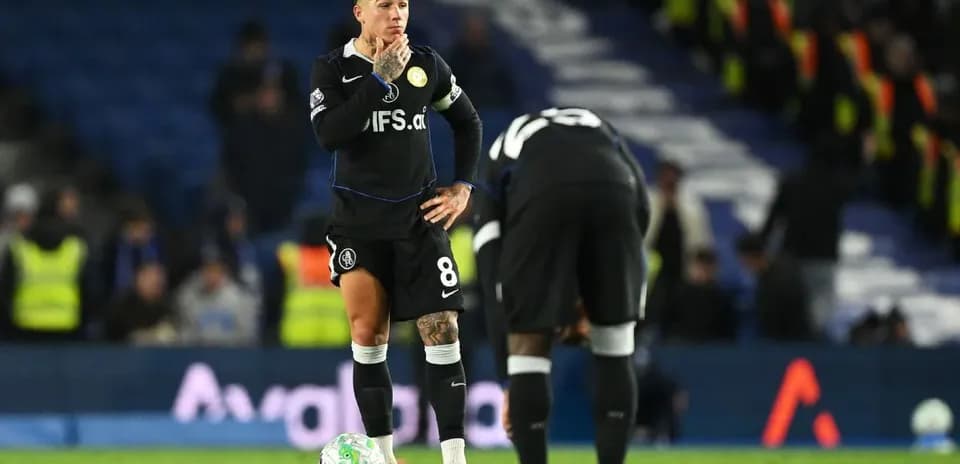 Chelsea player reacting during Premier League match