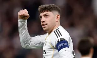 Player celebrating with fist raised during match