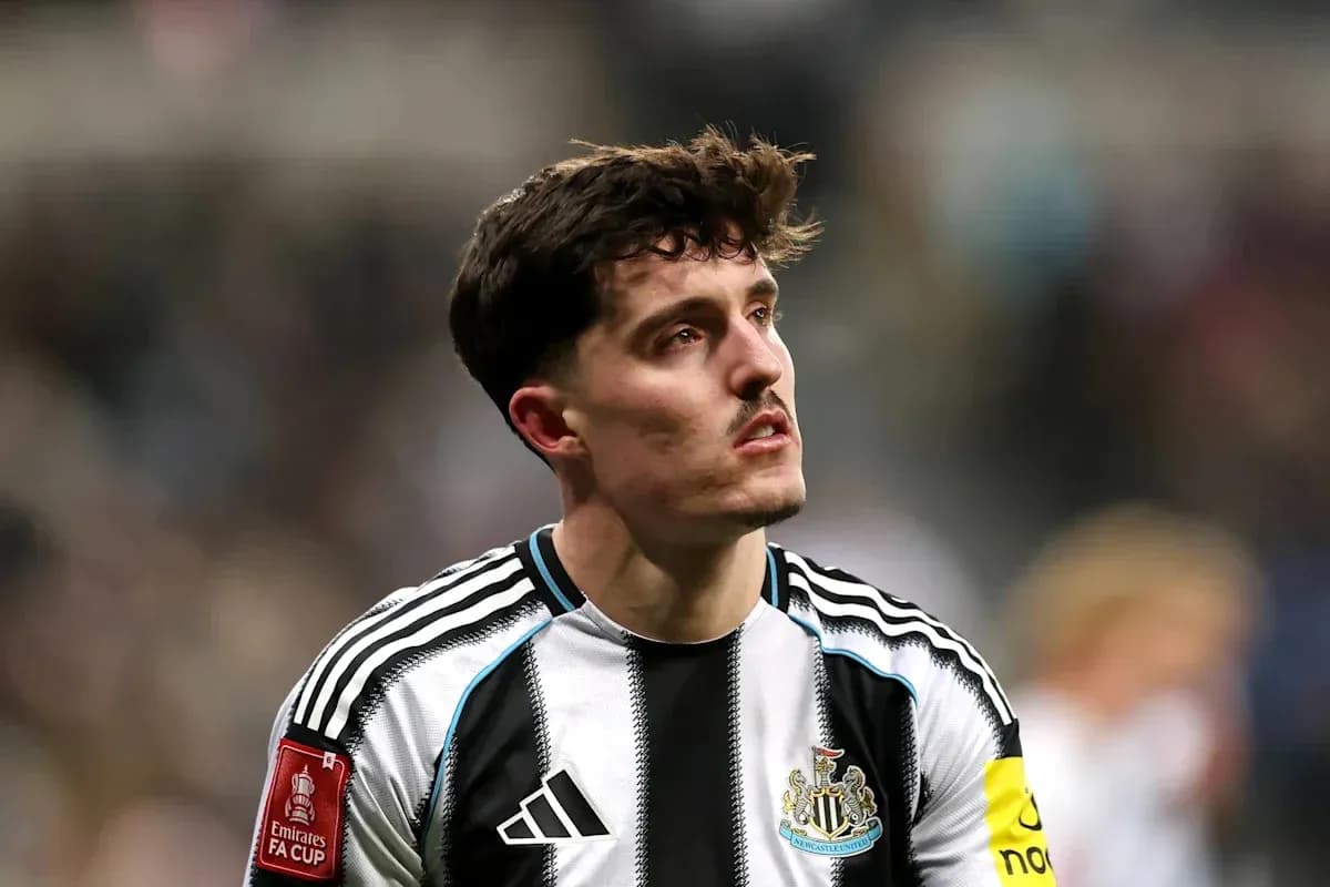 Newcastle player looking up during match