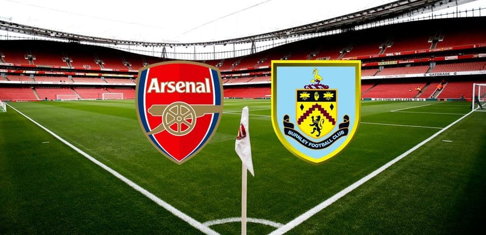 Arsenal and Burnley logos at the stadium
