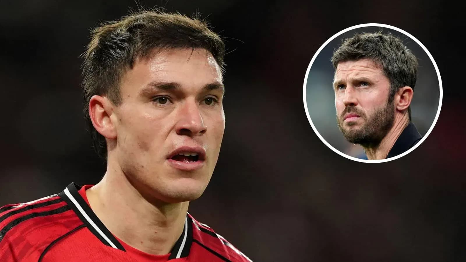 Football player during match with coach in inset