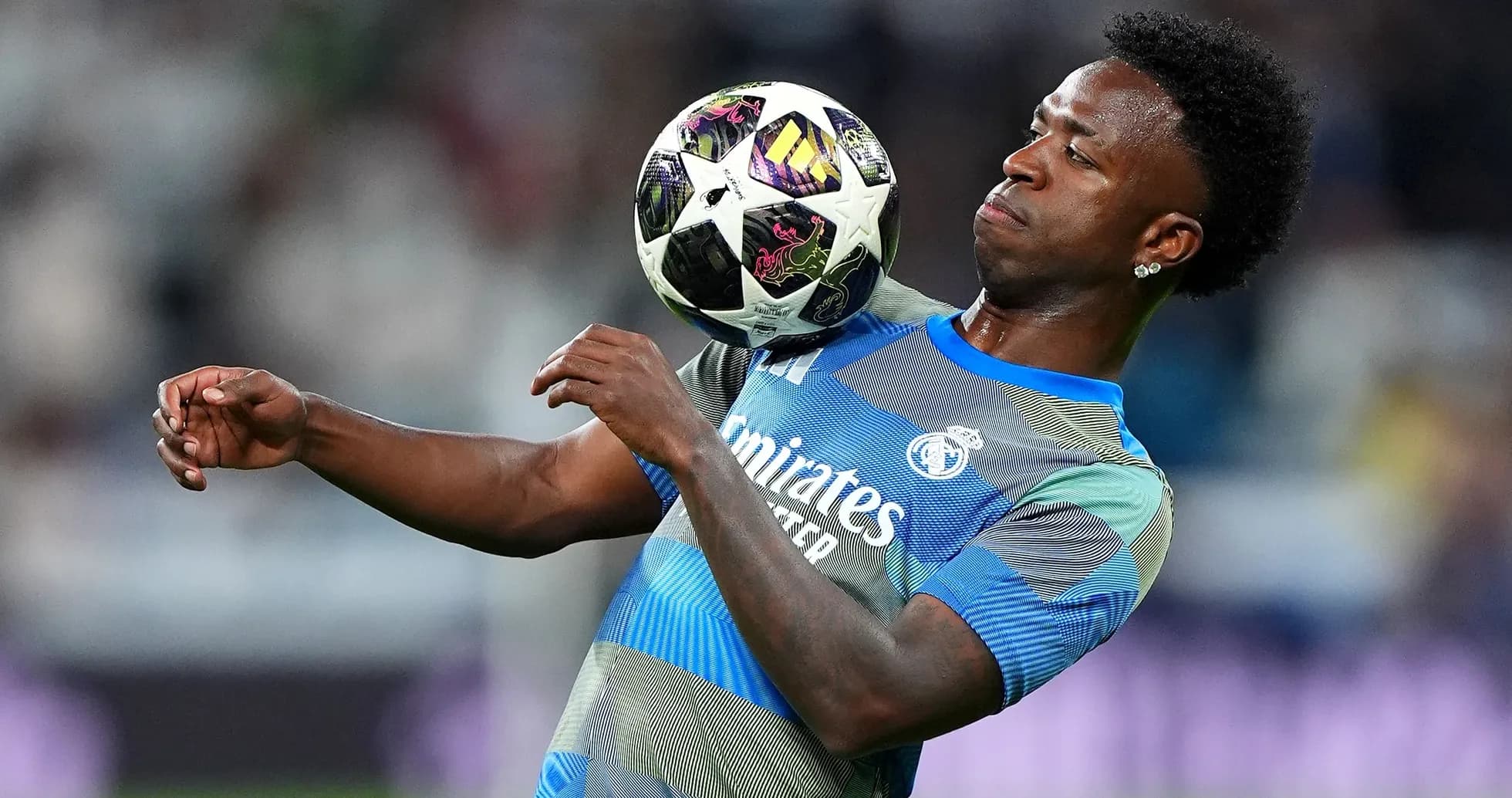 Player controlling ball during training session