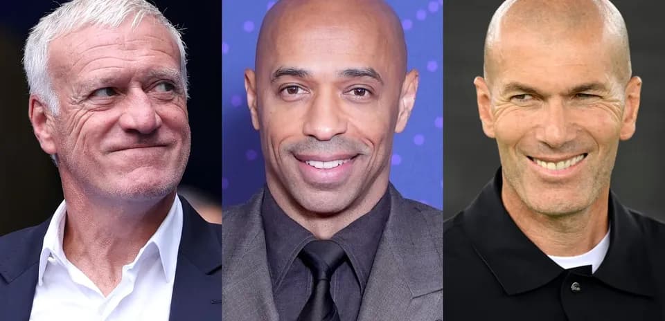 Three football personalities posing together for photo