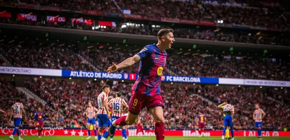 Player celebrating after scoring for Barcelona