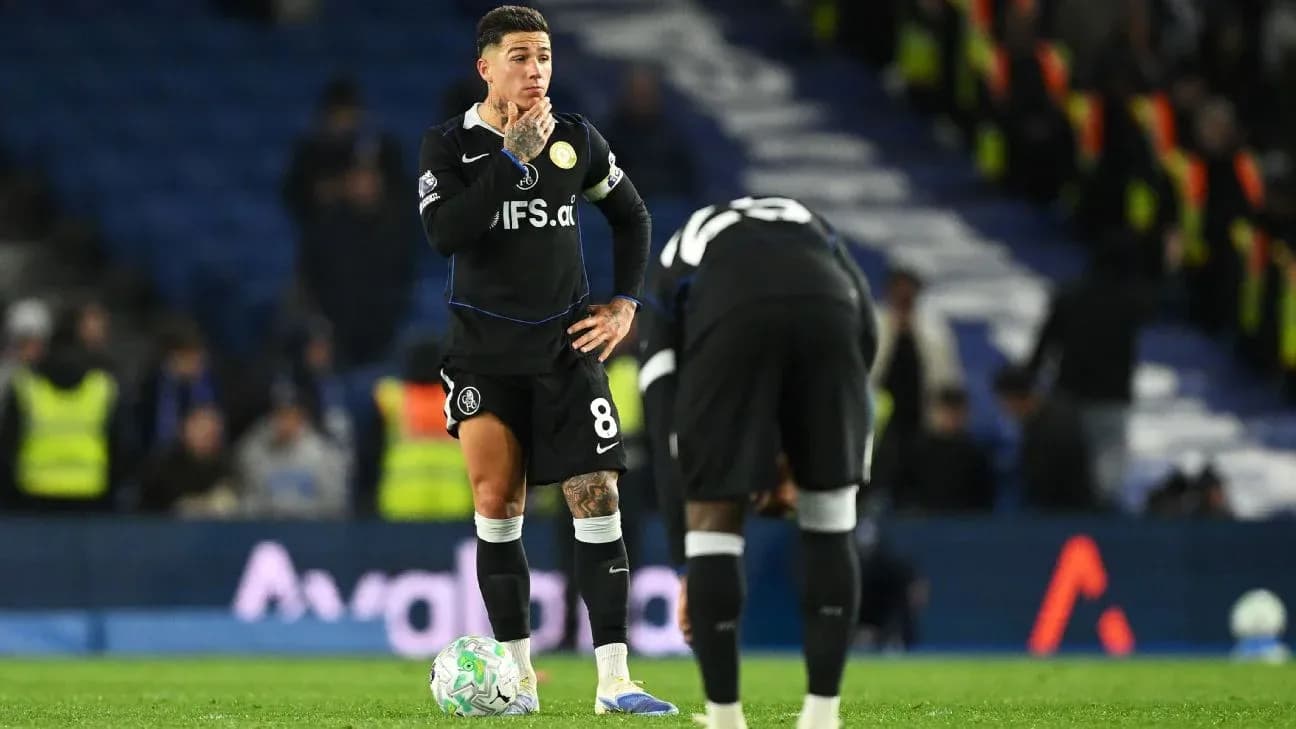 Chelsea player contemplating during Premier League match