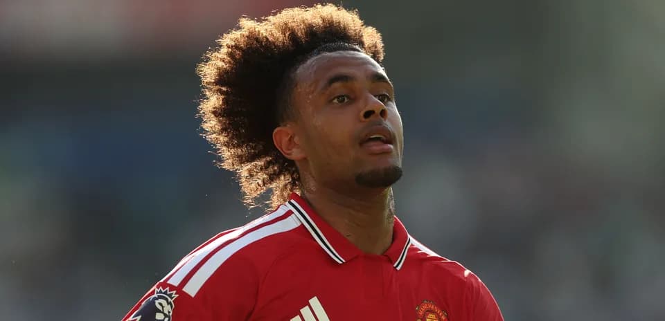 Player wearing Manchester United jersey during match