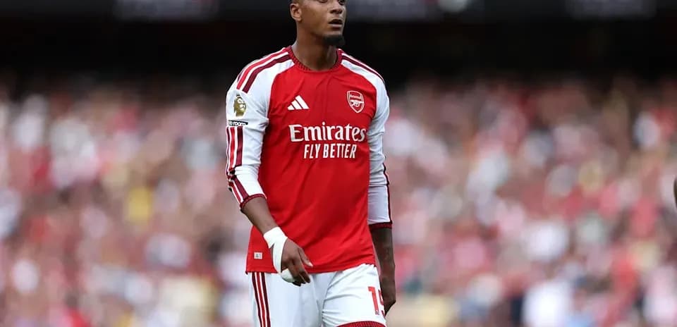 Arsenal player on field during match action