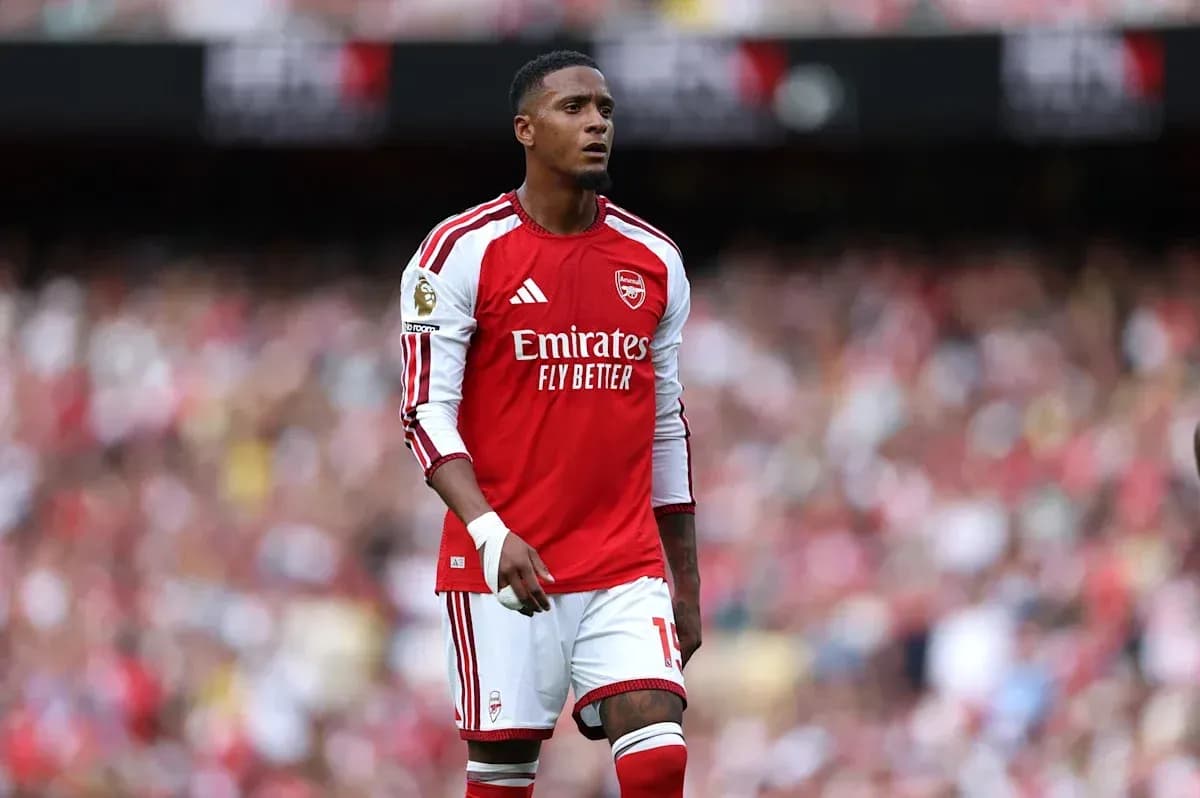 Arsenal player on field during match action