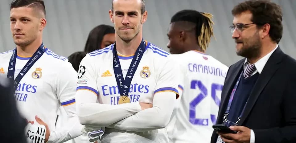 Real Madrid players with medals after a match