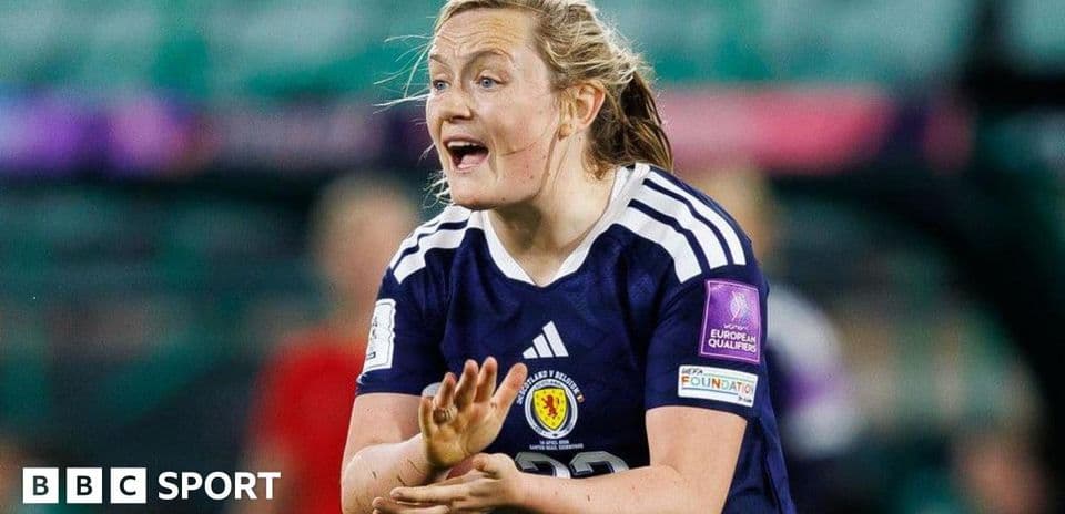 Player gesturing during UEFA Women's Euro qualifier