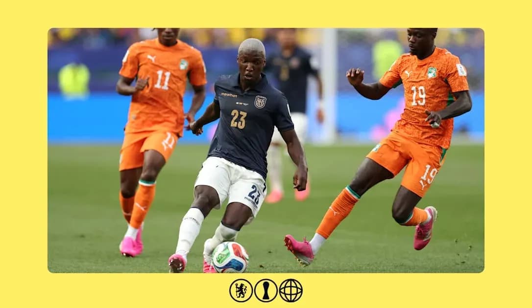 Player 23 dribbling past two defenders during match
