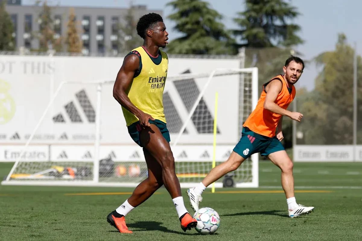 Two players training on the field during practice
