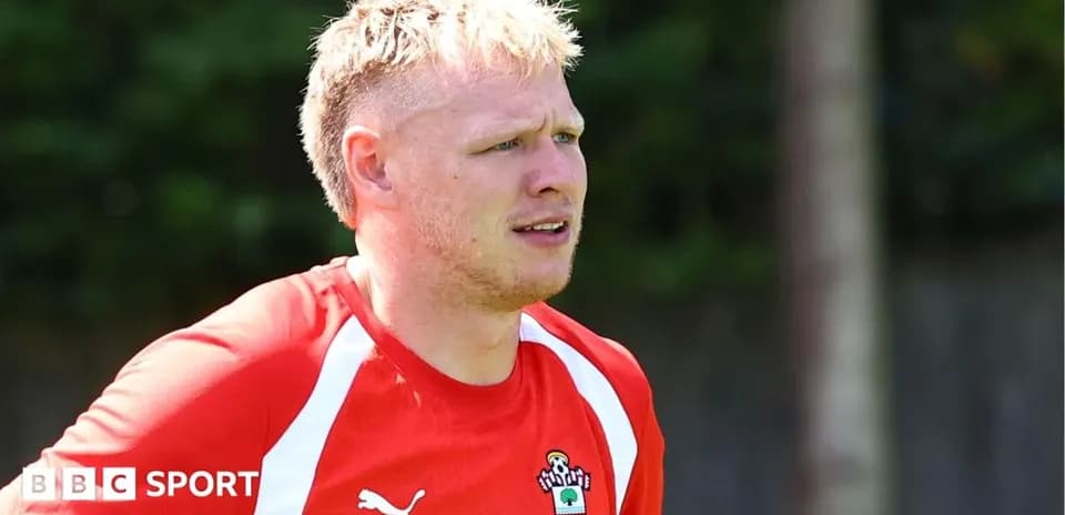 Player in training kit at Southampton FC training ground
