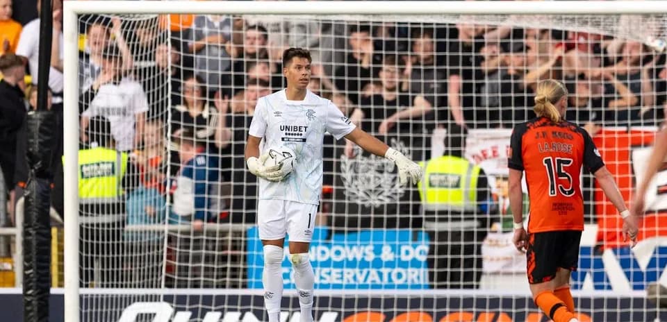 Goalkeeper in action during a football match