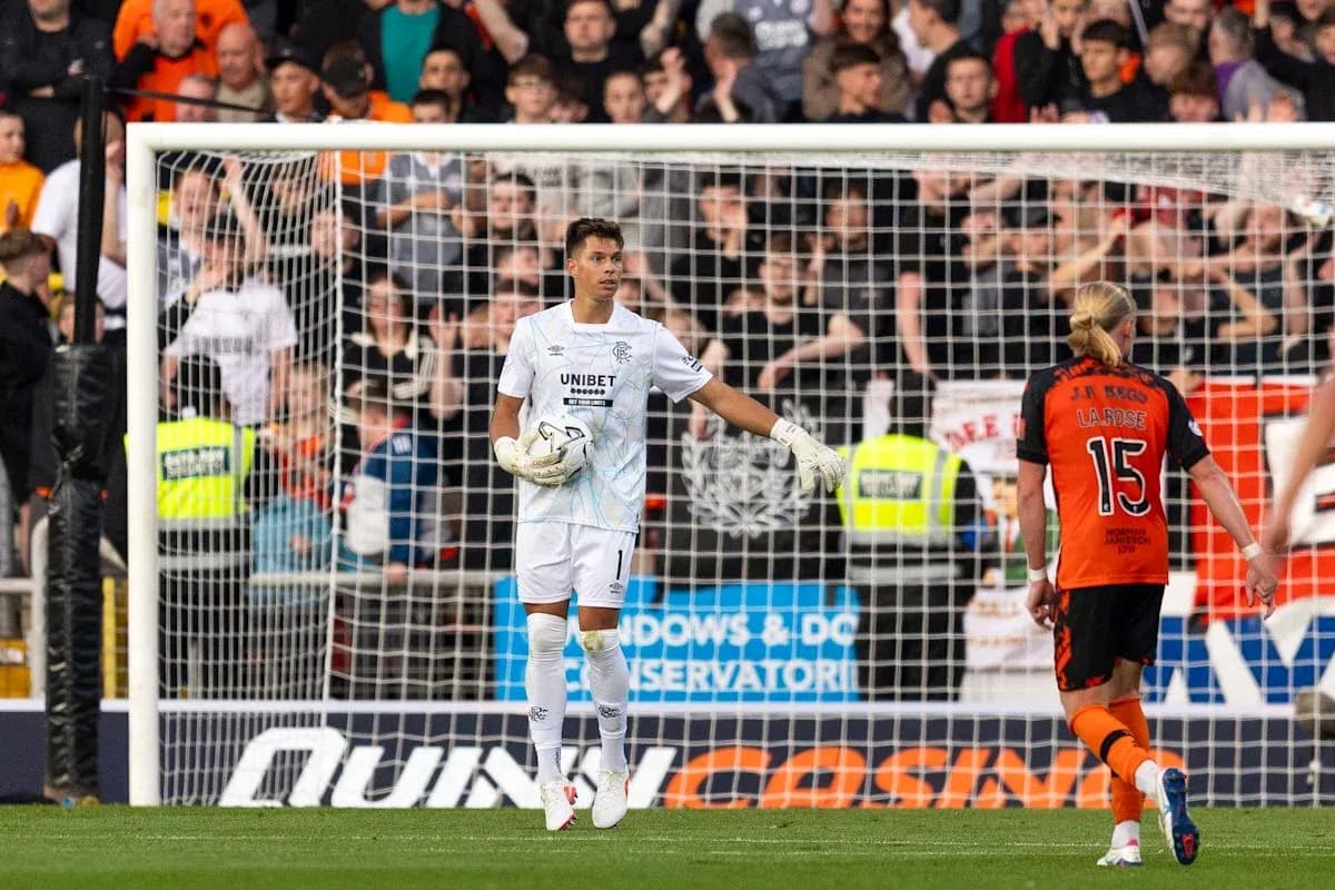 Goalkeeper in action during a football match