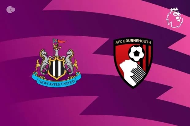 Newcastle United and AFC Bournemouth logos on background