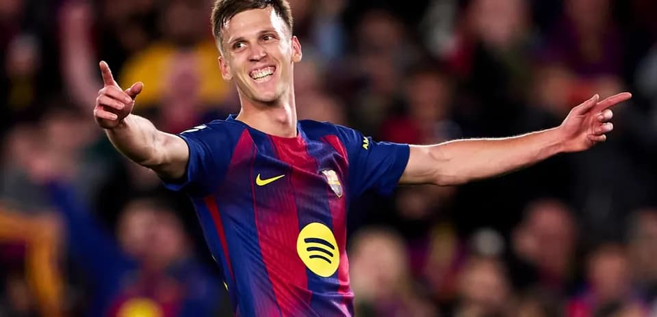 Barcelona player celebrating a goal