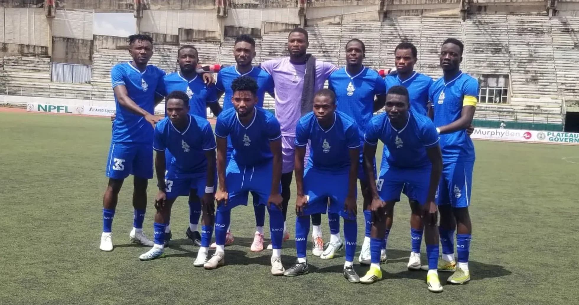 Rivers United team posing for a photo