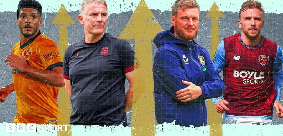 Players and coaches from various football teams