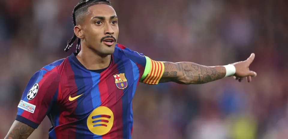 Barcelona player gesturing during a match