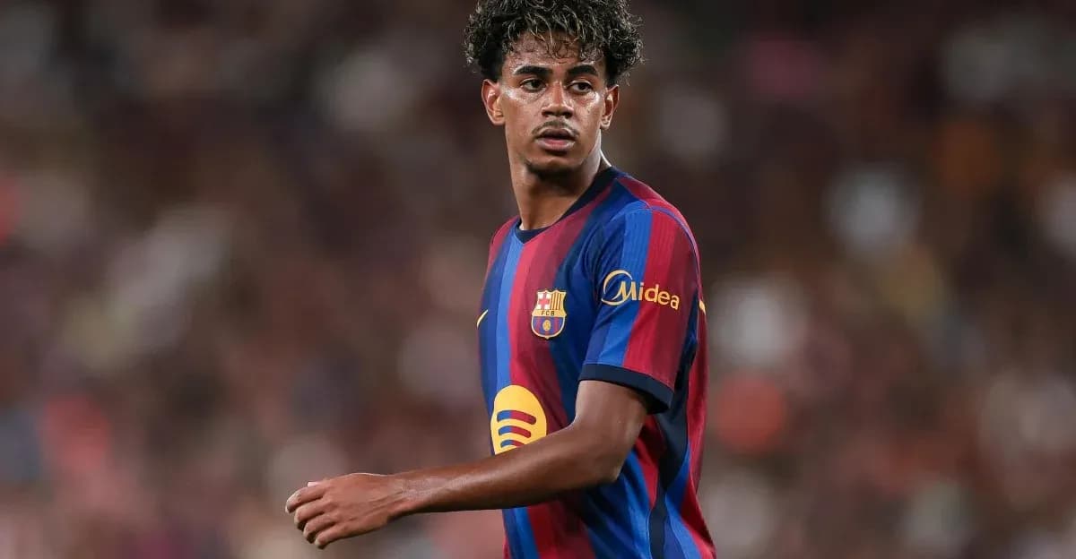 Player wearing FC Barcelona kit on the pitch