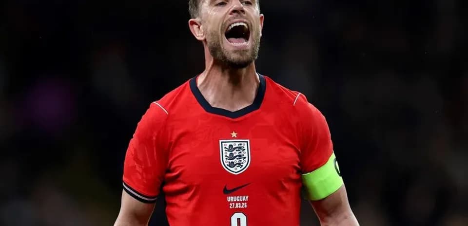 Player celebrating in England national team jersey