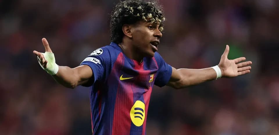 Player gesturing during a UEFA Champions League match
