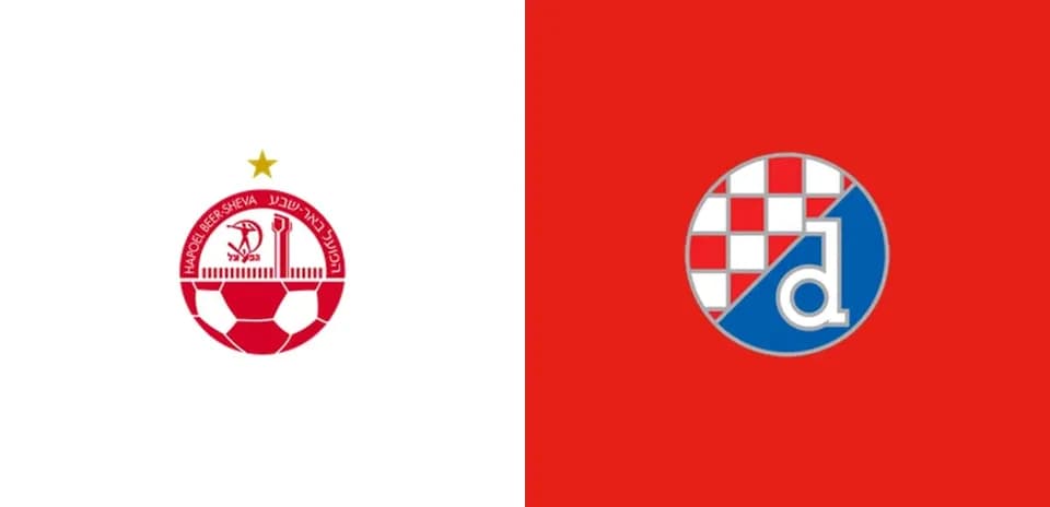 Logos of Hapoel Be'er Sheva and Dinamo Zagreb
